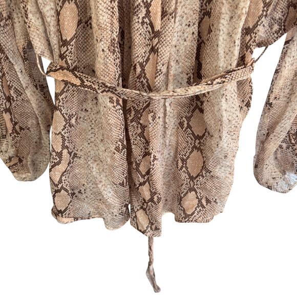 Zimmermann Bellitude Ramie Batwing Sleeve Blouse Snake-Print - Picture 8 of 11